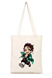 Demon Slayer Tanjiro %100 Pamuk Bez Omuz Çantası