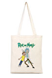 Rick and Morty %100 Pamuk Bez Omuz Çantası