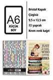 Kitap ve Kız Baskılı A6 Küçük Boy Çizgisiz Defter