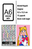 Sailor Moon Baskılı A6 Küçük Boy Çizgisiz Defter
