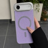 iPhone 17 AiR uyumlu - Simli Magsafeli Kamera Çevresi Taşlı Yanları Silikon Kılıf