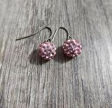 Hdmarketim Şambala Model Swarovski Taşlı Pembe Sallantılı Küpe