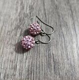 Hdmarketim Şambala Model Swarovski Taşlı Pembe Sallantılı Küpe