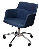 Büro Sandalyesi Örümcek Yıldız Ayaklı Lacivert Kene Kumaş