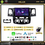 Toyota Hilux 2008-2014 Model 4GB + 64GB Android 13 Kablosuz Carplay Navigasyon Multimedya Sistemi 