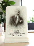 Mermer Masaüstü Atatürk Portresi – 15x22 cm (Dijital Baskı)