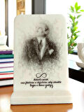 Mermer Masaüstü Atatürk Portresi – 15x22 cm (Dijital Baskı)