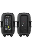 Profesyonel Aktif/Pasif Ayaklı Kabin Hoparlör Seti 900W Bluetooth Şarjlı Işıklı Part Box +2 Mikrofon