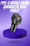 38W USB Type-C Girişli Oto Çakmaklık Araç İçi Hızlı Şarj Çakmaklık Şarj Aleti