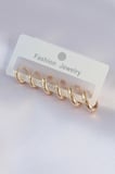 Pirinç Gold Renk Oval Küpe Seti 5886