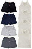 Erkek 4 Adet Boxer 4 Adet Atlet - 8li Paket