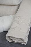 %100 Pamuk Soft Çift Kişilik 4'lü Hamam Seti Mavi-beyaz