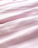 Lunera Çift Kişilik %100 Pamuk Çizgili Saten Nevresim Takımı – Pudra Pembe