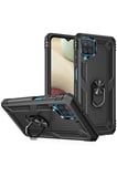 Samsung Galaxy A22 Kılıf Sofya Yüzüklü Silikon Kapak - Siyah-(5796)