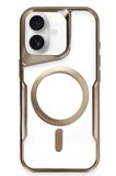 CPT83 iPhone 16 Plus Kılıf Boyi Magsafe Silikon Kapak - Kahverengi