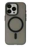 iPhone 15 Pro Max Kılıf Lodos Magneticsafe Mat Kapak - Siyah-(5796)