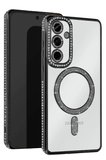 Samsung Uyumlu Galaxy S25 FE Joke Simli Magneticsafe Kılıf - Siyah-(5796)