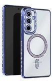 Samsung Uyumlu Galaxy A56 Joke Simli Magneticsafe Kılıf - Mavi-(5796)