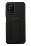 Samsung Galaxy A03S Kılıf Mega Standlı Silikon - Siyah-(5796)
