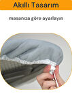 Beylini Ütü Masası Kılıfı Örtüsü Bezi Keçeli Süngerli Lastikli Yanmaz Ayarlanabilir Gri 50X150 cm
