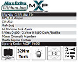 MAX EXTRA MXP1960D - 32 Nm Akülü Darbeli Matkap Vidalama 18 Volt - 1.5 Amper