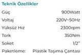 MAX EXTRA MXP6005 - 1/2 - 350 Nm Elektrikli Somun Sökme Tabancası 900 Watt
