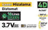 SGS5429 Lazer Hizalama Distomat Şakül 16 Yeşil Çizgi
