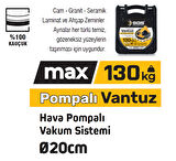SGS957 - 130 KG Hava Pompalı Vakum Sistemli Vantuz Çap 20cm - Cam - Granit - Seramik - Laminat ve Ahşap Taşıma