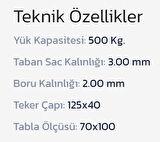 İBTAŞ 500 KG Yük Paket Eşya Kargo Malzeme Ürün Taşıma Arabası 70x100cm