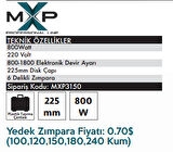 MAX EXTRA MXP3150 - Profesyonel Alçıpan Duvar Zımpara 800 Watt - Toz Emme Özellikli