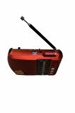 Bluetoothlu Fm Radyo Usb Tf Kart Şarjlı Cep Radyosu Icf8bt Kırmızı
