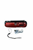 Bluetoothlu Fm Radyo Usb Tf Kart Şarjlı Cep Radyosu Icf8bt Kırmızı