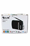 Siyah Bluetoothlu Fm Radyo Usb Tf Kart Şarjlı Cep Radyosu Icf8bt