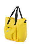 İCONE BAG Icone Önü Büzgü Cepli Fermuar Kapamalı Yoga, Pilates, Fitness ,Gym Spor Çantası Sarı