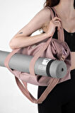 İCONE BAG Icone Mat için Fermuar Kapamalı Yoga, Pilates, Fitness ,Gym Spor Çantası Pembe
