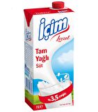İçim Sade Tam Yağlı Süt 1 Lt 