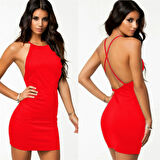 Beruflic B101050 Sırt Dekolteli Mini Elbise