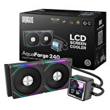 Dragos AquaForge 240 Intel-AMD 240MM LCD Ekranlı ARGB Siyah Sıvı Soğutucu