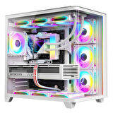Dragos Ocean Curved Pro V2  Beyaz 7x Argb Fan USB 3.0 Type-C 750W 80+ ATX Bilgisayar Kasası Beyaz