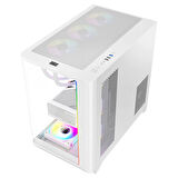 Dragos Ocean Curved Pro V2  Beyaz 7x Argb Fan USB 3.0 Type-C 750W 80+ ATX Bilgisayar Kasası Beyaz