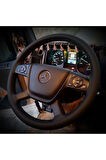 DİKİŞLİ DİREKSİYON KILIFI SİYAH DERİ SİYAH DİKİŞLİ MERCEDES YENİ TIR KAMYON İÇİN