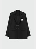 Kadın Siyah Çengel İğne Detaylı Blazer Ceket