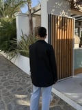 Kadın Siyah Çengel İğne Detaylı Blazer Ceket