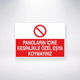 Panoların İçine Kesinlikle Özel Eşya Koymayınız Sticker 20X28 Cm