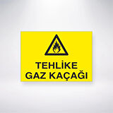 Tehlike Gaz Kaçağı Sticker 20X28 Cm