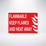 Flammable Keep Flames And Heat Away Sticker 20X28 Cm