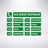 acil durum telefonları Sticker 20X28 Cm