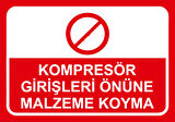Kompresör Girişleri Önüne Malzeme Koyma Sticker 20X28 Cm