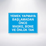 Yemek Yapmaya Başlamadan Önce Maske, Bone ve Önlük Tak Sticker 20X28 Cm