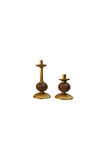 İKİLİ PİNO MUMLUK AHŞAP TOP DETAYLI GOLD
